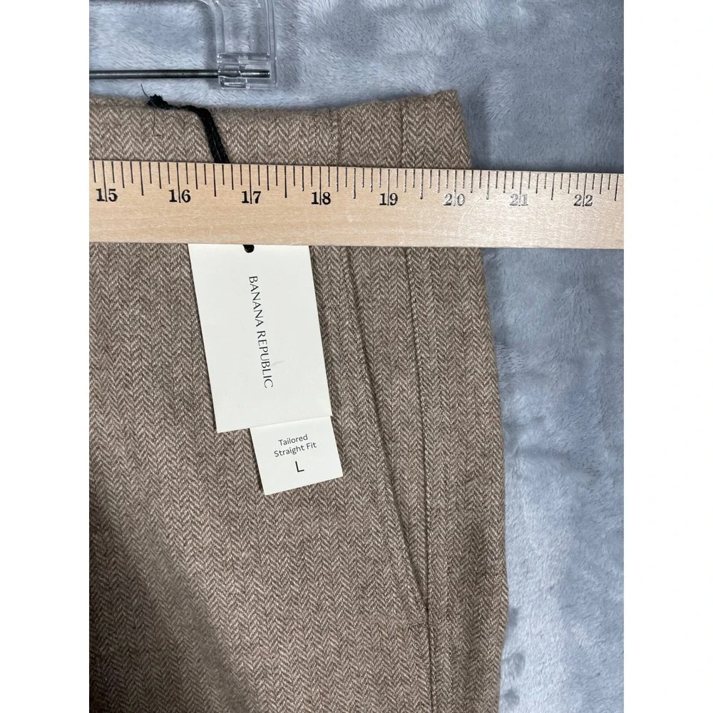 Banana Republic Italian Wool Herringbone Lanificio Comatex Pants Tan L Mens NEW